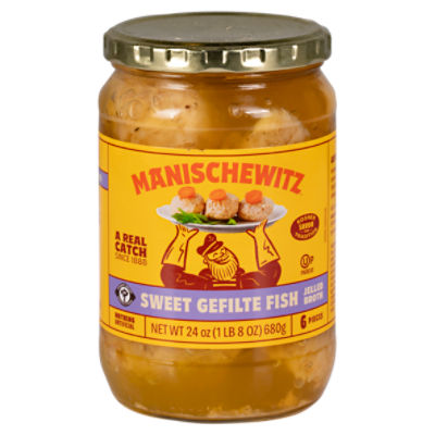 Manischewitz Sweet Gefilte Fish Jelled Broth, 6 count, 24 oz - Fairway