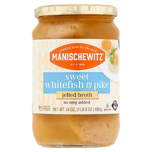 Manischewitz Sweet Whitefish & Pike Jelled Broth, 6 count, 24 oz