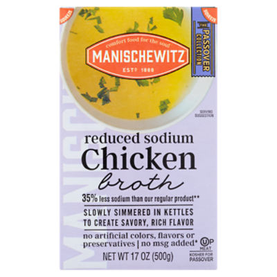 Manischewitz Reduced Sodium Chicken Broth, 17 oz