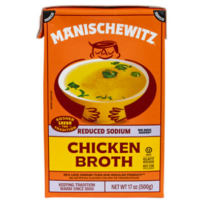 Manischewitz Reduced Sodium Chicken Broth, 17 oz