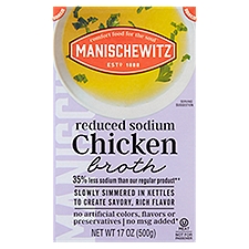 Manischewitz Reduced Sodium Chicken Broth, 17 oz