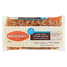 Manischewitz Yolk Free Extra Wide Whole Grain Noodle Style Pasta, 12 oz
