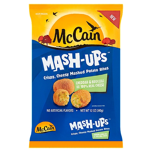 McCain Mash-Ups Cheddar & Broccoli Crispy, Cheesy Mashed Potato Bites, 12 oz