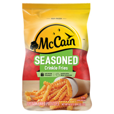 McCain Seasoned Crinkle Fries French Fried Potatoes, 26 oz