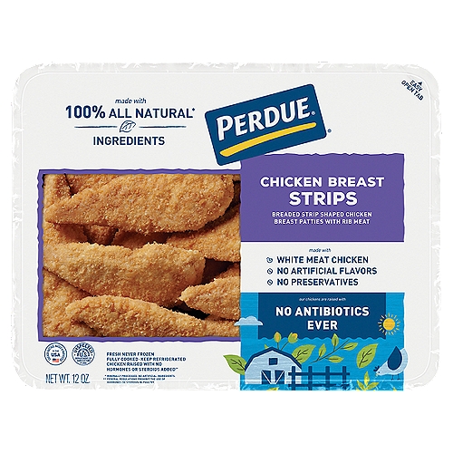 PERDUE® No Antibiotics Ever Breaded Chicken Breast Strips, 12 oz.