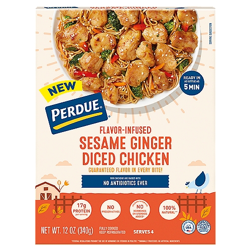Perdue Flavor-Infused Sesame Ginger Diced Chicken, 12 oz