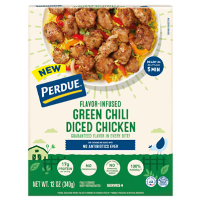 Perdue FlavorInfused Green Chili Diced Chicken, 12 oz