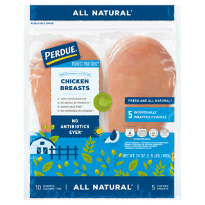 PERDUE PERFECT PORTIONS Boneless Skinless Chicken Breast All Natural (1.5 .), 24 Ounce