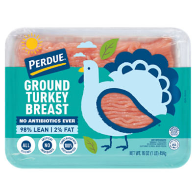 PERDUE® No Antibiotics Ever Fresh Ground Turkey Breast, 98% Lean 2% Fat, 1 lb. Tray, 16 Ounce