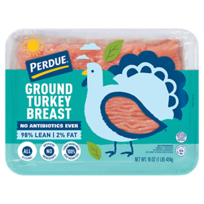 PERDUE® No Antibiotics Ever Fresh Ground Turkey Breast, 98 Lean 2 Fat, 1 lb. Tray The Fresh