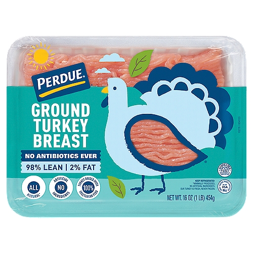 PERDUE® No Antibiotics Ever Fresh Ground Turkey Breast, 98% Lean 2% Fat, 1 lb. Tray