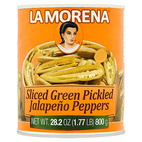 La Morena Sliced Green Pickled Jalapeño Peppers, 28.2 oz