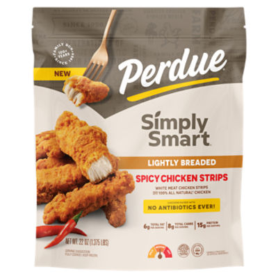 PERDUE® SIMPLY SMART® No Antibiotics Ever Lightly Breaded Spicy Chicken Strips, 22 oz.