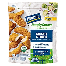 Perdue Simply Smart Organics Lightly Breaded with Rib Meat, Chicken Breast Strips, 15 Ounce