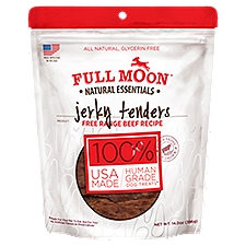 Full Moon Natural Essentials Jerky Tenders Free Range Beef Recipe, Dog Treats, 14 Ounce
