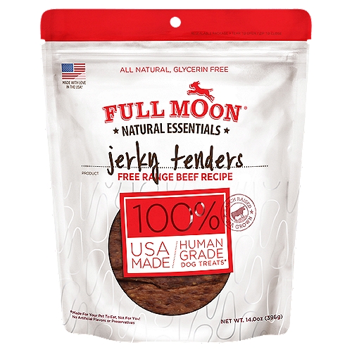 FULL MOON® All Natural Human Grade Essential Beef Jerky Tenders Dog Treats, 14 oz.