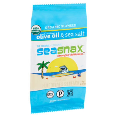 SeaSnax The Original Extra Virgin Olive Oil & Sea Salt Organic Seaweed ...