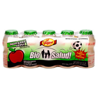 El Viajero Bio Salud! Apple Cultured Dairy Beverage, 2.1 fl oz, 5 count