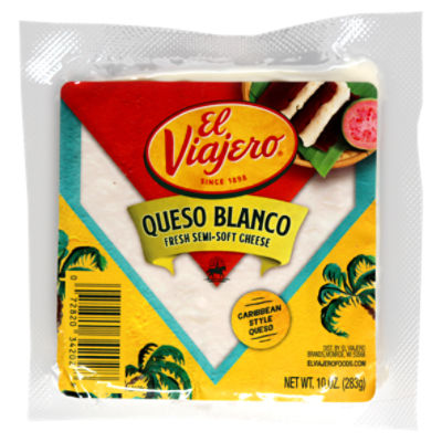 El Viajero Caribbean Style Queso Fresh Semi-Soft Cheese, 10 oz