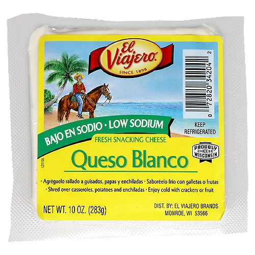 El Viajero Queso Blanco Fresh Snacking Cheese, 10 oz