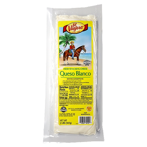 El Viajero Queso Blanco Fresh Snacking Cheese, 2 lbs