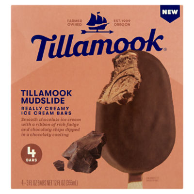Tillamook Mudslide Really Creamy Ice Cream Bars, 3 fl oz, 4 count