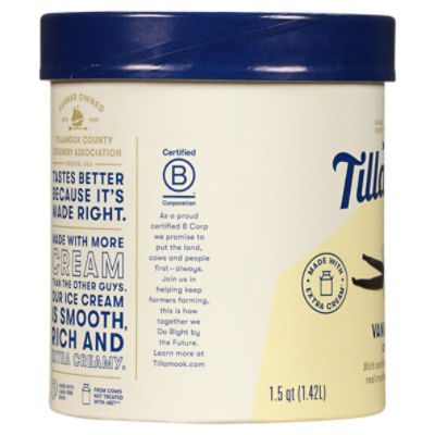 Tillamook Vanilla Bean Ice Cream, 1.5 qt