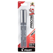 Pilot Precise V5 Extra Fine 0.5 mm Black Ink Premium Rolling Ball Pen, 2 count