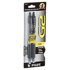 Pilot G2 Fine 0.7 mm Black Ink Premium Gel Roller Pens, 2 count
