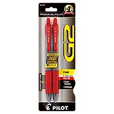 Pilot Pens - G2 Fine Point Red Gel Ink, 2 Each