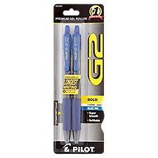Pilot G2 Bold 1.0mm Blue Ink Premium Gel Roller Pens, 2 count