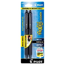 Pilot Frixion Ball Clicker Fine 0.7 mm Black Gel Ink Pens, 2 count