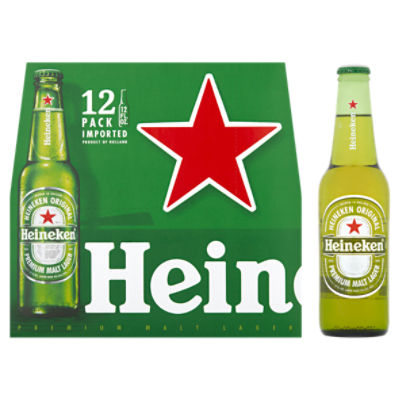 Heineken Premium Malt Lager Beer, 12 count, 12 fl oz