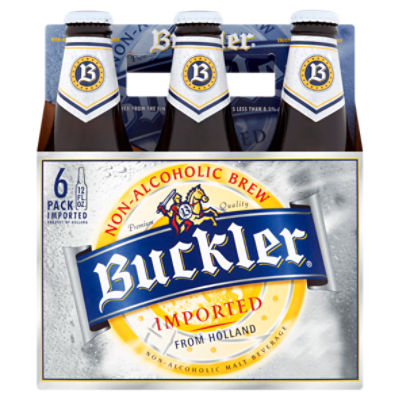 Buckler Non-Alcoholic Brew Malt Beverage, 6 count, 12 fl oz