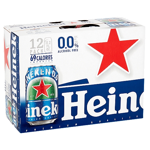 Heineken 0.0% Alcohol Free Beer, 11.2 fl oz, 12 count