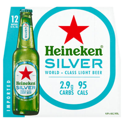 Heineken Silver World-Class Light Beer, 12 fl oz, 12 count