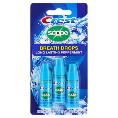 Crest Scope Long Lasting Peppermint Breath Drops, 1/9 fl oz, 3 count