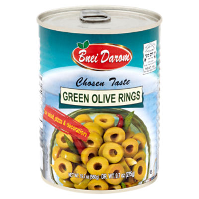 Bnei Darom Green Olive Rings, 19.7 oz