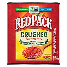 Red Gold RedPack Basil, Garlic & Oregano Crushed Tomatoes in Puree, 28 oz, 28 Ounce
