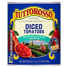 TUTTOROSSO Italian Style in Puree with Olive Oil Diced Tomatoes, 28 oz