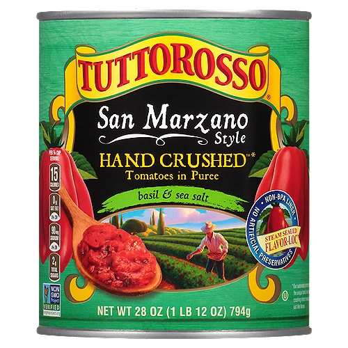TUTTOROSSO San Marzano Style Hand Crushed Tomatoes in Puree, 28 oz