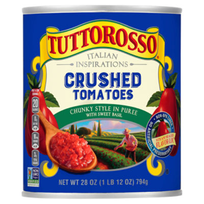 Tuttorosso Italian Inspirations Chunky Style in Puree with Sweet Basil