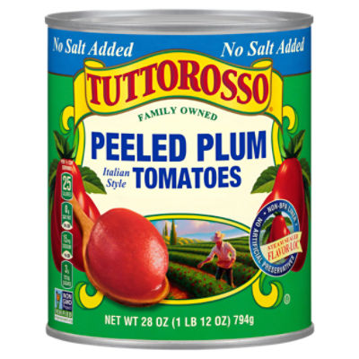 Tuttorosso No Salt Added Peeled Plum Italian Style Tomatoes, 28 oz
