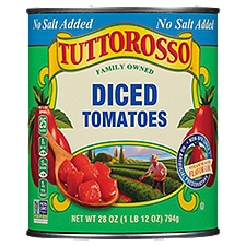 Tuttorosso No Salt Added Diced Tomatoes, 28 oz