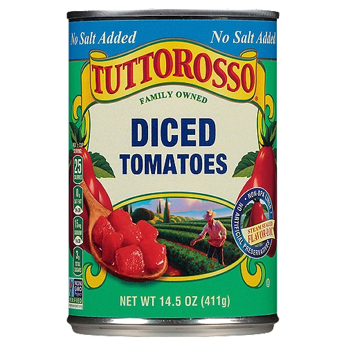 Tuttorosso Diced Tomatoes, 14.5 oz
Allergy Friendly
Free of the 8 most common allergens in the US
Our products are free of:
✓ wheat
✓ dairy
✓ egg
✓ peanuts
✓ tree nuts
✓ shellfish
✓ soy
✓ fish
Also made without casein, potato, sesame and sulfites.