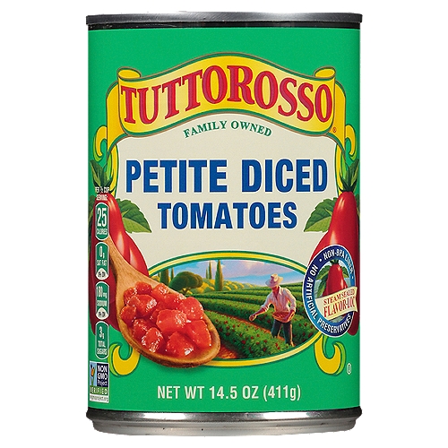 Tuttorosso Petite Diced Tomatoes, 14.5 oz
Allergy Friendly
Free of the 8 most common allergens in the US
Our products are free of:
✓ wheat
✓ dairy
✓ egg
✓ peanuts
✓ tree nuts
✓ shellfish
✓ soy
✓ fish
Also made without casein, potato, sesame and sulfites.