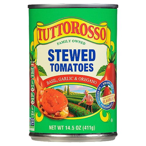 Tuttorosso Basil, Garlic & Oregano Stewed Tomatoes, 14.5 oz
Allergy Friendly
Free of the 8 most common allergens in the US
Our products are free of:
✓ wheat
✓ dairy
✓ egg
✓ peanuts
✓ tree nuts
✓ shellfish
✓ soy
✓ fish
Also made without casein, potato, sesame and sulfites.