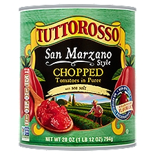 Tutiorosso San Marzano Style Chopped Tomatoes in Puree with Sea Salt, 28 oz, 28 Ounce