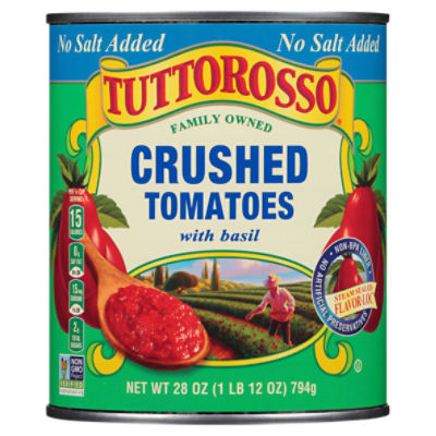 Tuttorosso No Salt Added Crushed Tomatoes with Basil, 28 oz Fairway
