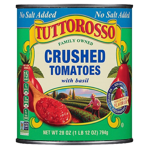Tuttorosso No Salt Added Crushed Tomatoes with Basil, 28 oz
Allergy Friendly
Free of the 8 most common allergens in the US
Our products are free of:
✓ wheat
✓ dairy
✓ egg
✓ peanuts
✓ tree nuts
✓ shellfish
✓ soy
✓ fish
Also made without casein, potato, sesame and sulfites.
